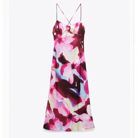 Zara Dresses & Skirts - Zara Lingerie Style Floral Print Dress